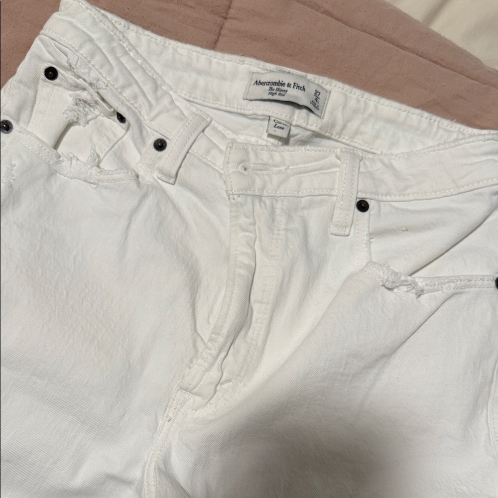 Abercrombie Skinny High Rise Curve love white denim 27S